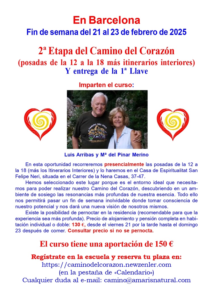 Próximos talleres del Camino del Corazón - 2025