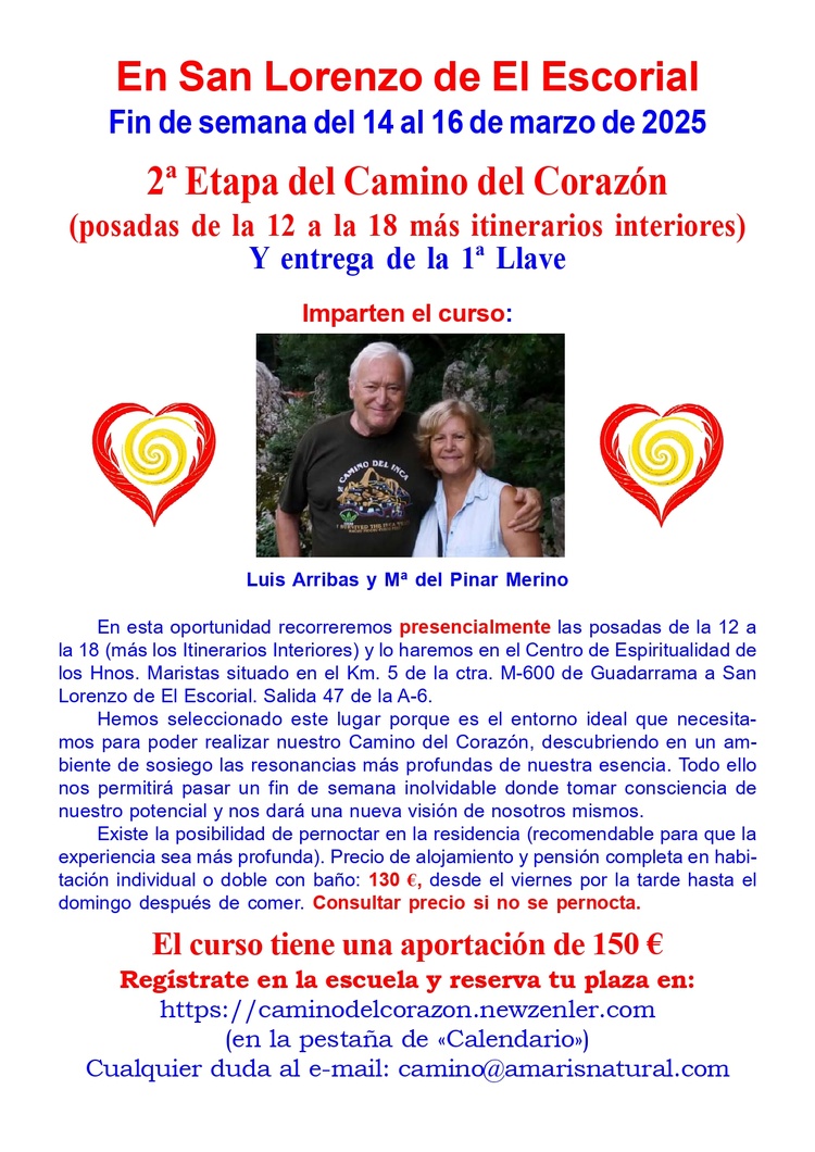 Próximos talleres del Camino del Corazón - 2025