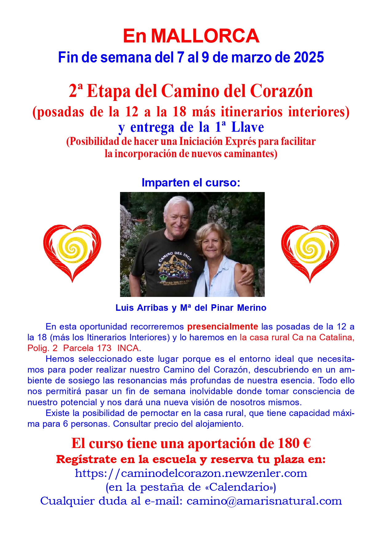 Convocatoria de la 2a. etapa del Camino del Corazón en Mallorca - Marzo 2025